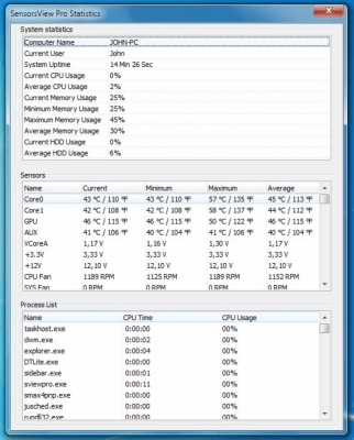 Capture d'écran de l'application SensorsView Pro - #3