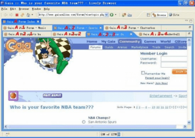 Capture d'écran de l'application Lively Browser - #3
