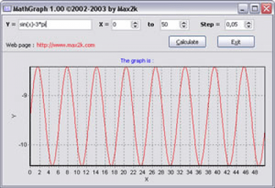 Capture d'écran de l'application MathGraph - #1