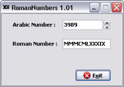 Capture d'écran de l'application RomanNumbers - #1