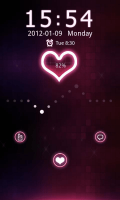 Capture d'écran de l'application Red heart Theme GO Locker - #3