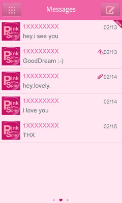 Capture d'écran de l'application GO SMS Pro Pink simple Theme - #3