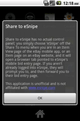 Capture d'écran de l'application Share to eSnipe - #3