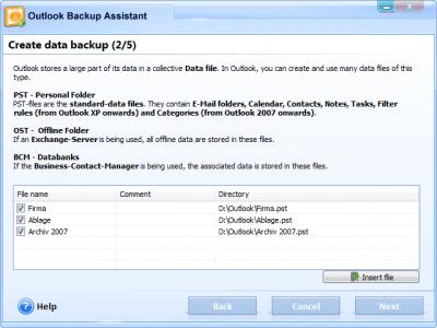 Capture d'écran de l'application Outlook Backup Assistant - #1