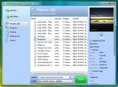 Capture d'écran de l'application Music Converter - #1