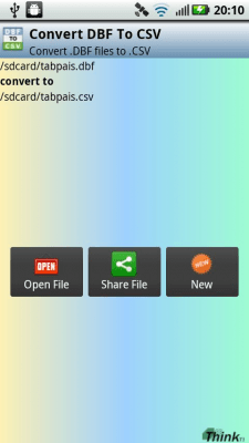 Capture d'écran de l'application DBF à CSV - #4
