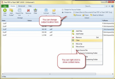 Capture d'écran de l'application PDF to Flash SWF - #3