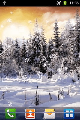 Capture d'écran de l'application Live Wallpaper Winter Forest Snowflakes - #2