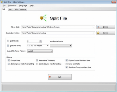 Capture d'écran de l'application Split Byte Portable - #1