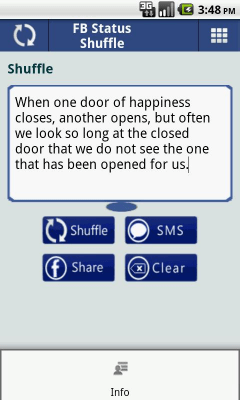 Capture d'écran de l'application FB Status Shuffle - #1