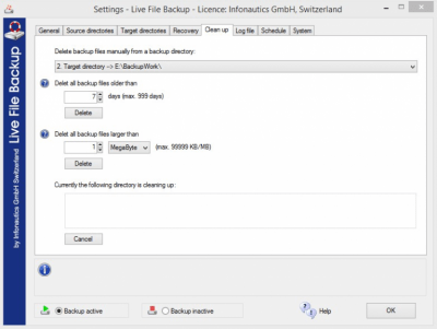 Capture d'écran de l'application Live File Backup - #4