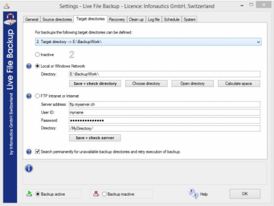 Capture d'écran de l'application Live File Backup - #5
