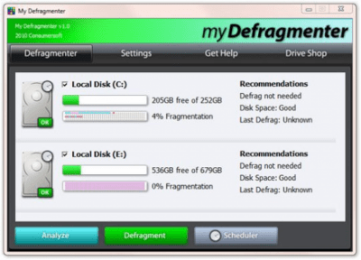 Capture d'écran de l'application My Defragmenter - #1