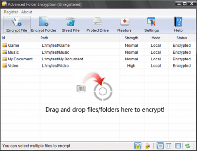 Capture d'écran de l'application Advanced Folder Encryption - #1