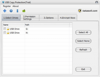 Capture d'écran de l'application USB Copy Protection - #1