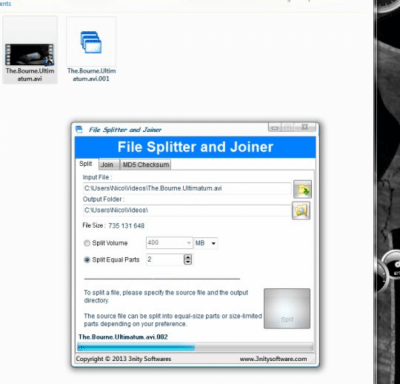 Capture d'écran de l'application 3nity File Splitter and Joiner - #2