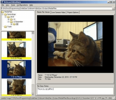 Capture d'écran de l'application Webcam Video Diary - #1