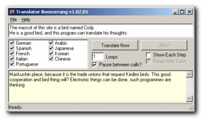 Capture d'écran de l'application Google Translator Boomerang - #2