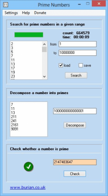 Capture d'écran de l'application Prime Numbers Portable - #1