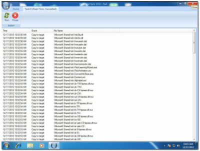 Capture d'écran de l'application Real Time Sync - #3