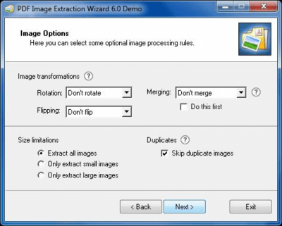 Capture d'écran de l'application PDF Image Extraction Wizard Portable - #4