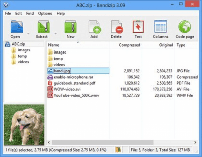 Capture d'écran de l'application Bandizip Portable - #1