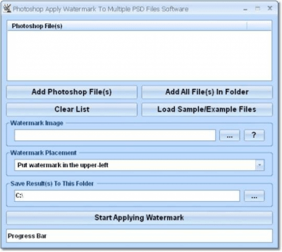 Capture d'écran de l'application Photoshop Apply Watermark To Multiple PSD Files - #1