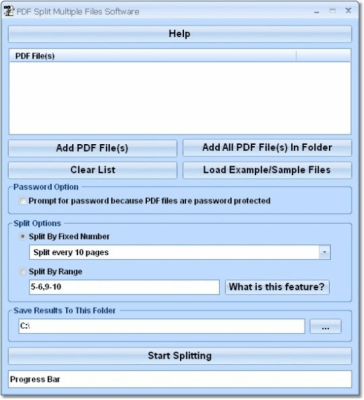 Capture d'écran de l'application PDF Split Multiple Files Software - #1