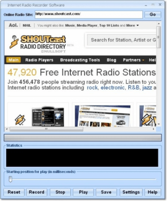 Capture d'écran de l'application Internet Radio Recorder Software - #1