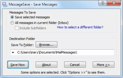 Capture d'écran de l'application MessageSave for Microsoft Outlook - #1