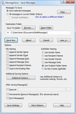 Capture d'écran de l'application MessageSave for Microsoft Outlook - #2