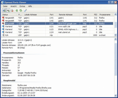 Capture d'écran de l'application Opened Ports Viewer - #1