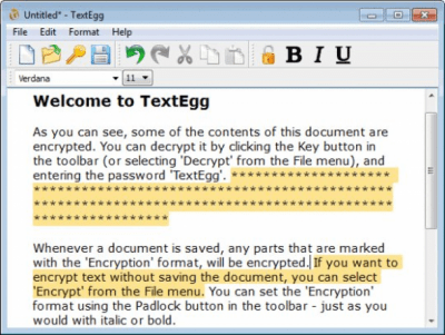 Capture d'écran de l'application TextEgg Simple Encryption Software - #1