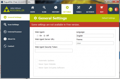 Capture d'écran de l'application RogueKiller - #3