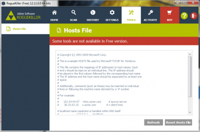 Capture d'écran de l'application RogueKiller - #5