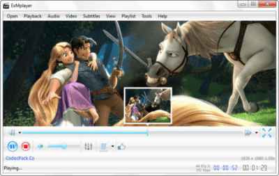 Capture d'écran de l'application ExMplayer - #1