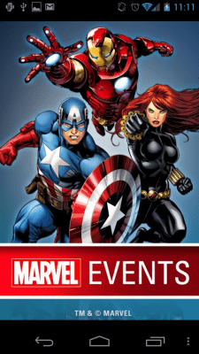 Capture d'écran de l'application Marvel Events - #1