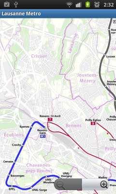 Capture d'écran de l'application Lausanne Metro - #3