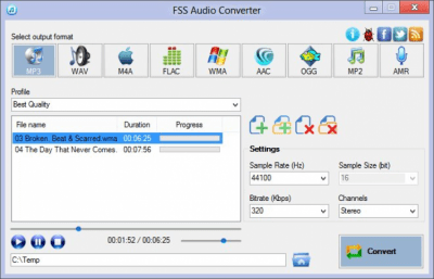 Capture d'écran de l'application FSS Audio Converter - #1