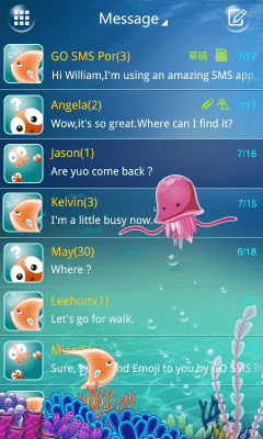 Capture d'écran de l'application GO SMS Pro Seabed Super ThemEX - #5