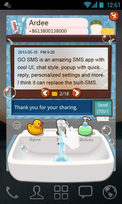 Capture d'écran de l'application GOSMS WashingRoom Pop ThemeEX - #5