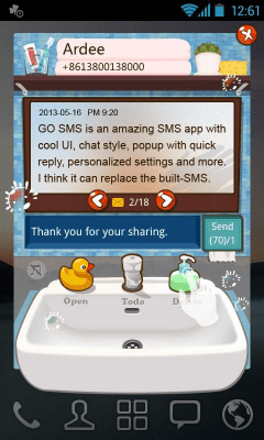 Capture d'écran de l'application GOSMS WashingRoom Pop ThemeEX - #6