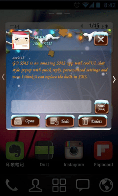 Capture d'écran de l'application GO SMS Pro Santa Super Theme - #2