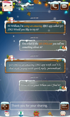 Capture d'écran de l'application GO SMS Pro Santa Super Theme - #3