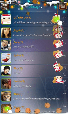 Capture d'écran de l'application GO SMS Pro Santa Super Theme - #4