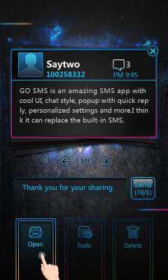 Capture d'écran de l'application GO SMS Pro OpticalCard Pop Thx - #2