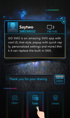 Capture d'écran de l'application GO SMS Pro OpticalCard Pop Thx - #3