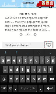 Capture d'écran de l'application GO SMS Pro Friends Popup Thx - #4