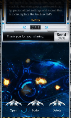 Capture d'écran de l'application GO SMS Pro SpaceBattle Pop Thx - #2