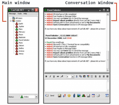 Capture d'écran de l'application LANTALK NET - #3